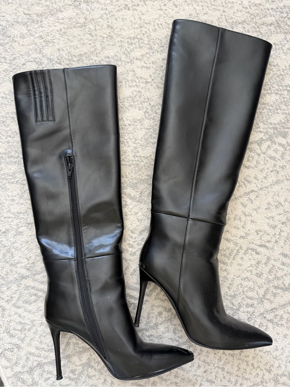 Jeffery Campbell Black Knee-High Stiletto Boots